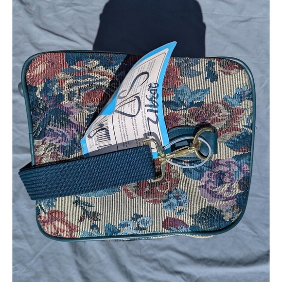 Ascot Travel Carry-on Floral Canvas Bag Luggage Vintage- Unused- Shoulder Strap - Picture 7 of 11